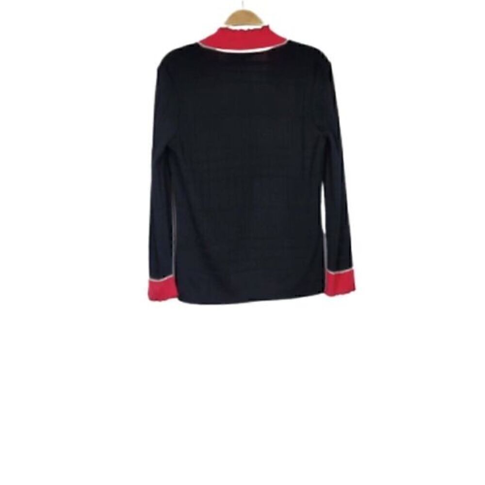 Ming Wang Textured Windowpane Open Front Cardigan - Picture 4 of 5